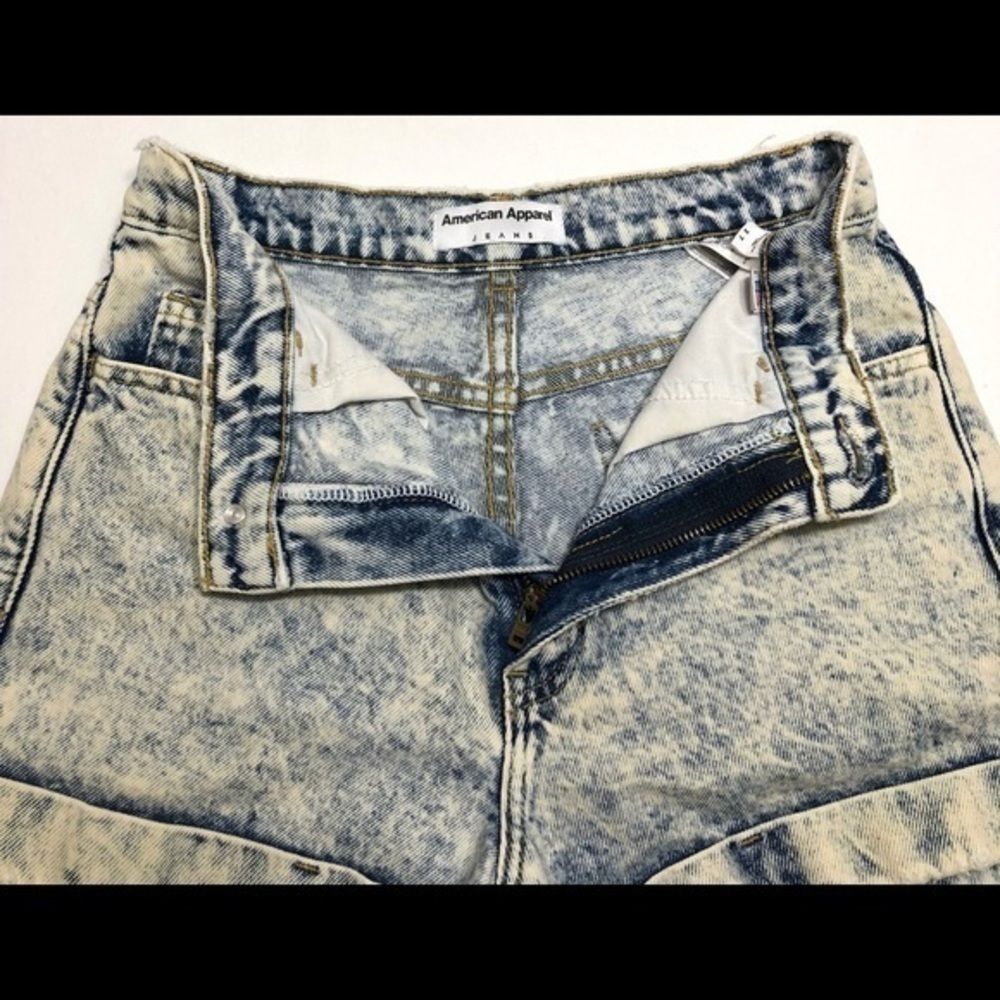 American Apparel Jeans High Waist Cuff Shorts - Picture 2 of 9